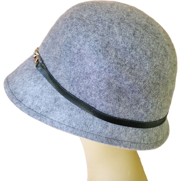 Calvin Klein Gray 100% Wool Cloche Bucket Hat OS - Picture 5 of 8